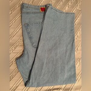 Empyre Embroidered Loose Fit Blue Denim Skate Jeans